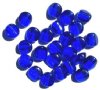 25 12mm Four-Sided Flat Round Sapphire Glass Beads